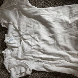 Brandy Melville White Ruffled Top